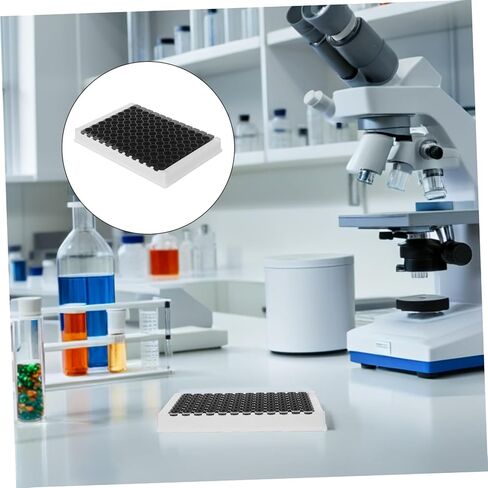 لوحة Hemobllo 96-Well Polystyrene Elisa بقاعدة وإطار أسودين، سعة 360 ميكرولتر لكل بئر، صفيحة ميكروية متوسطة الحجم لزراعة الأنسجة واكتشاف Elisa في معدات المختبرات in Kuwait
