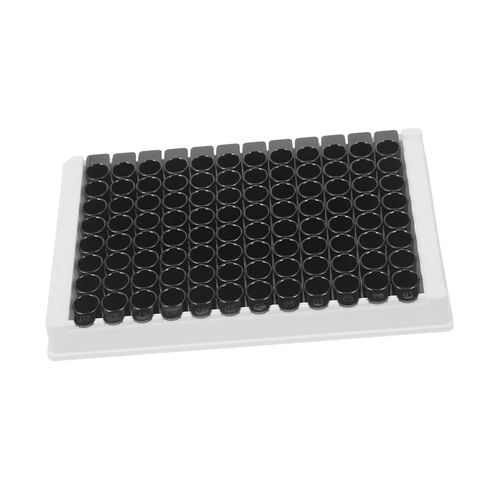 SOLUSTRE Microplate with 360μl Capacity Per Well, Black Bottom and Frame 96-Well Medium-Binding Designed for Fluorescence Analysis and Consistent Results in Laboratory for Lab Equipment in Kuwait