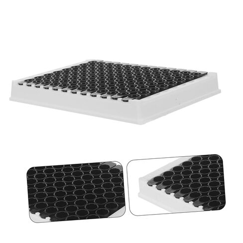 SOLUSTRE Microplate with 360μl Capacity Per Well, Black Bottom and Frame 96-Well Medium-Binding Designed for Fluorescence Analysis and Consistent Results in Laboratory for Lab Equipment in Kuwait