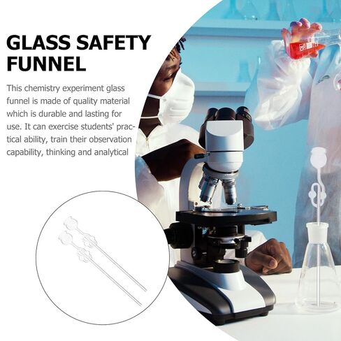 PRETYZOOM 2pcs Borosilicate Glass Safety Funnels with Long Stem, Dual-Bulb Laboratory Funnels for Chemical Experiments and Co2 Collection, School and Industrial Lab Equipment in Kuwait