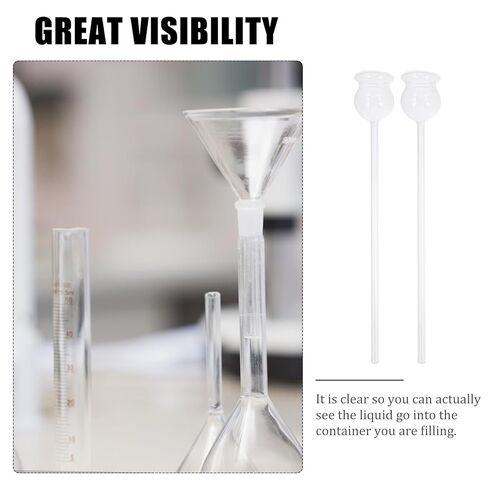 Operitacx 2pcs Glass Safety Long Neck Funnels for Scientific Experiments, Borosilicate Glass Lab Funnels for Carbon Dioxide Reduction and Chemical Transfer, School Laboratory Equipment in Saudi Arabia