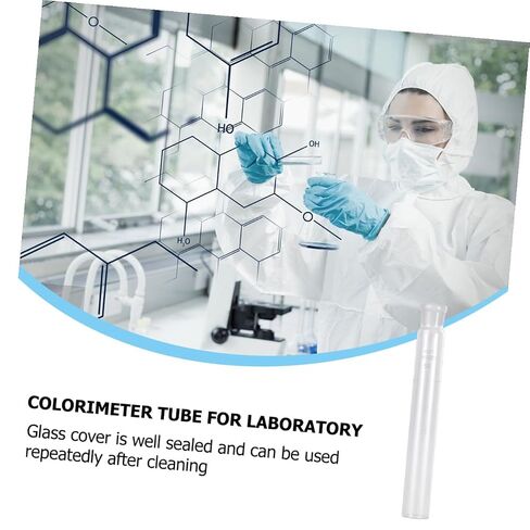 Unomor 50ML Glass Colorimetric Tube for Laboratory Graduated Colorimetric Cylinder Lid Experiment Tools for Chemistry Testing in Kuwait