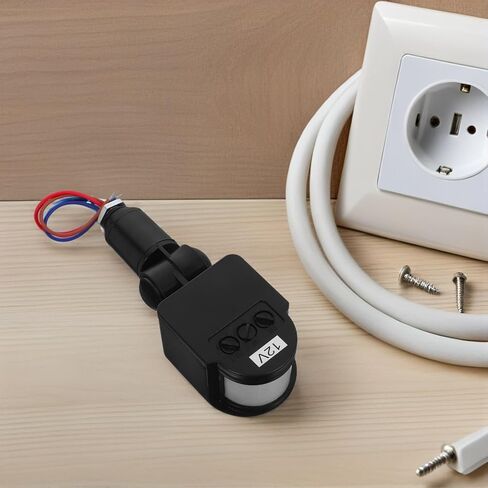 ضوء مستشعر الحركة LED DC12V مع مفتاح كشف PIR لإضاءة LED 30 وات، غطاء أسود، تغطية زاوية واسعة، مناسب لتطبيقات الأمان الصناعية والمنزلية in Kuwait