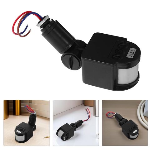 ضوء مستشعر الحركة LED DC12V مع مفتاح كشف PIR لإضاءة LED 30 وات، غطاء أسود، تغطية زاوية واسعة، مناسب لتطبيقات الأمان الصناعية والمنزلية in Kuwait