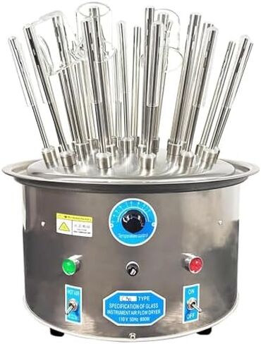 Glassware Dryer, 800W Stainless Steel Drying Machine with 30 Pipes, Dual Voltage, Hot Cold Air Switch, Compact for Labs Schools Factories in Kuwait