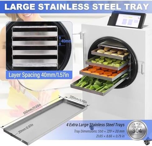 Commercial Freeze Dryer Machine, Low Temperature Vacuum Drying with Rotary Pump, Ideal for Preserving Food, Vegetables, Fruits, and Meat in Kuwait