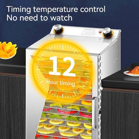 400w Freeze Dryer, 6/8/12 Layers Freeze Dried Machine, Timing: 0-12 H, Temperature: 35-90 ℃+6 Inch Fan Blade, 360° Fan, for Fruits, Vegetables, Meat, Seafood,6 layers in Kuwait