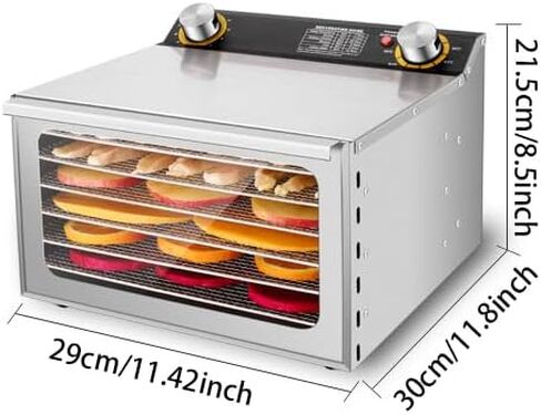 400w Freeze Dryer, 6/8/12 Layers Freeze Dried Machine, Timing: 0-12 H, Temperature: 35-90 ℃+6 Inch Fan Blade, 360° Fan, for Fruits, Vegetables, Meat, Seafood,6 layers in Kuwait