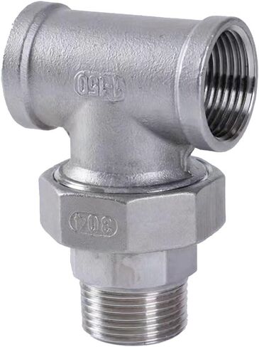 304 Stainless Steel Female to Male Threaded Tee - 3-Way Union Pipe Fitting for Water, Oil, Gases - 1pcs(1-1/2inch) in Kuwait