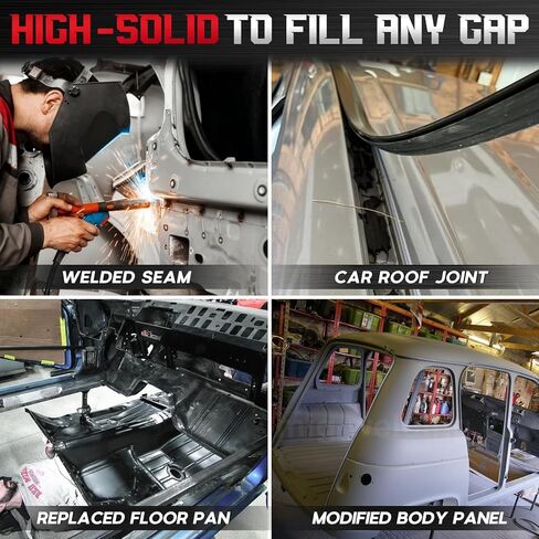 Professional Seam Sealer Automotive, Black Paintable Quick-Cure Waterproof Polyurethane Sealant for Auto Metal Panels, Box Trucks, RV Roofs & Containers, Includes Nitrile Gloves & Tip, 10.5 oz in Kuwait