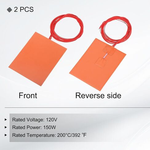 MECCANIXITY 2pcs Silicone Heating Pad, 120V 150W Heater Film Flexible Heating Plate 127mmx100mm Heater Mat for Constant Temperature in Kuwait