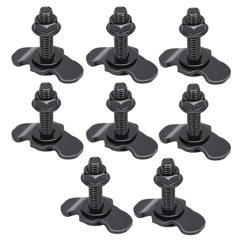 L Track Double Lug Threaded Stud, Galvanized Iron M8x40 L Track Stud Fitting, 6000 Lbs Load Capacity Double Lug Locking for Truck Bed Trailer Pickup RV ATV Cargo Control (Black) in Kuwait