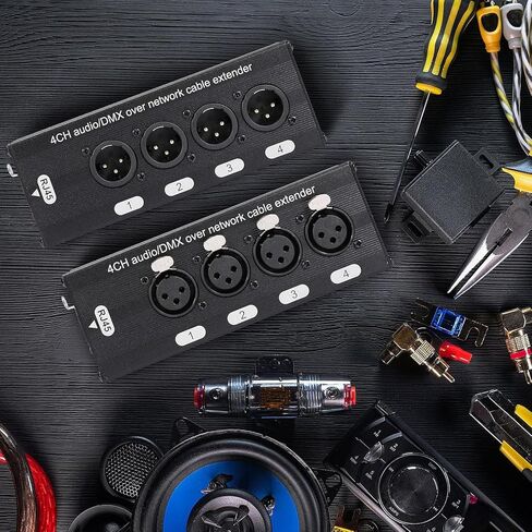 KIMISS 4 قنوات متعددة موسع الكابلات 3 دبوس XLR رقمي متعدد EBU ذكر وأنثى إلى RJ45 Cat5 Cat6 موسع كابل إيثرنت le Extender4 قناة باستخدام إيثرنت قدم واحد 300 من in Kuwait