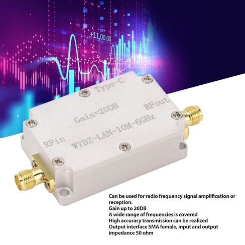 FTVOGUE High Flatness Amplifier, 20DB Gain LNA RF Amplifier with 10M-6GHz Frequency Range, Aluminum Alloy Low Noise for Signal Boosting in Wireless Communication in Kuwait