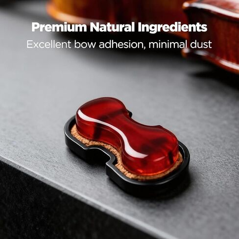 Violin Rosin for Bow, Low Dust Natural Resin for Violin Viola Cello & All Bow Instruments, Violin Accessories, High Grip & Strong Adhesion, Unique Ergonomic Container with ProtectiveLid(LPRV-02) in Kuwait
