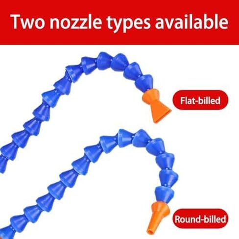 Magnetic Base Flexible Coolant Hose - 12"-20" Single/Double Nozzle for CNC Lathe Spark Machine Industrial Cooling Air Blow Pipe 19.5"(50cm) Flat-beak Single Nozzle + Copper Valve in Kuwait