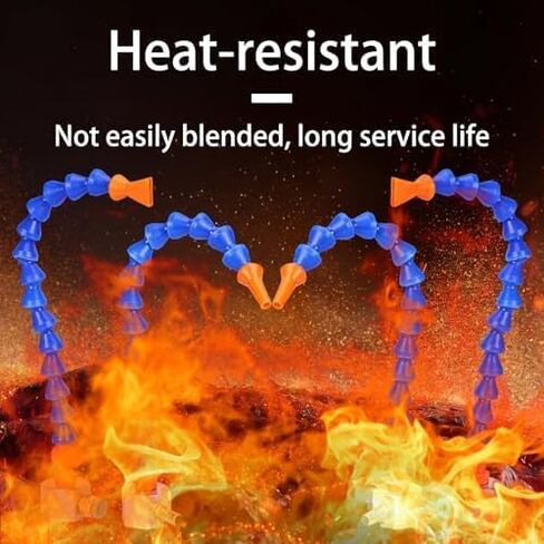 Magnetic Base Flexible Coolant Hose - 12"-20" Single/Double Nozzle for CNC Lathe Spark Machine Industrial Cooling Air Blow Pipe 19.5"(50cm) Flat-beak Single Nozzle + Copper Valve in Kuwait