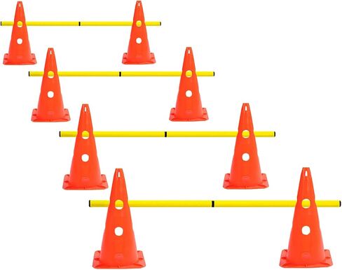 15 Inch Speed Agility Hurdles and Cones Set with 3 Height Level Detachable Jumping Hurdles for Beginner, Dog Training in Kuwait