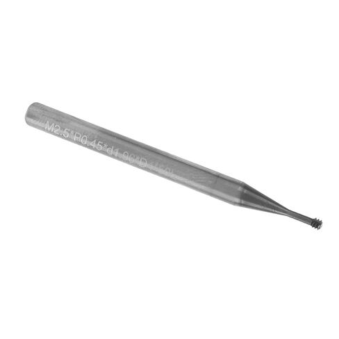 التنغستن الصلب 3 - قطع طحن الخيط بأسنان 60 درجة، M2.5x0.45xD4x50 لقم نحت CNC للأخدود الدقيق وتصنيع الخيوط على المواد الصلبة in Kuwait