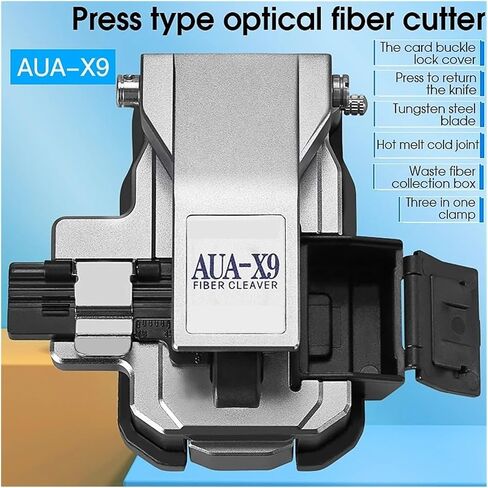 ساطور الألياف الضوئية، FTTH عالي الدقة AUA-X9 لآلة تقطيع الألياف الضوئية ذات الوصلات الباردة/الساخنة، أداة قطع فتحة المشبك ثلاثة في واحد in Kuwait