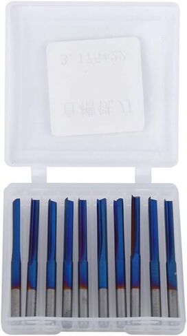Yinhing ZDZCYS22DL 10 قطع 3 175 مم مجموعة قطع طحن الكربيد الأسمنتي 2 أداة طحن مستقيمة للقطع الدقيق للخشب MDF الأكريليك PVC EVA Foam in Kuwait