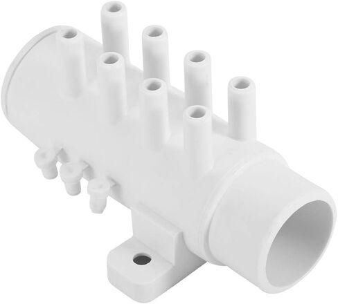 Pssopp 8 منفذ سباكة مشعب PVC فاصل مياه 11.2 × 6 × 5.5 سم مع 3 مقابس 35 مم موصل 5 مم منافذ للسبا حوض استحمام ساخن تدليك حوض الاستحمام حمام السباحة ملحقات السباكة in Kuwait
