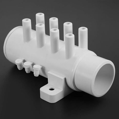 Pssopp 8 منفذ سباكة مشعب PVC فاصل مياه 11.2 × 6 × 5.5 سم مع 3 مقابس 35 مم موصل 5 مم منافذ للسبا حوض استحمام ساخن تدليك حوض الاستحمام حمام السباحة ملحقات السباكة in Kuwait