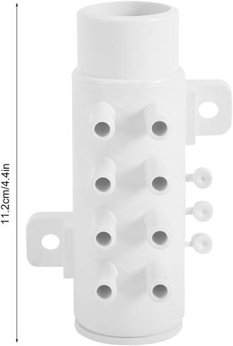 Pssopp 8 منفذ سباكة مشعب PVC فاصل مياه 11.2 × 6 × 5.5 سم مع 3 مقابس 35 مم موصل 5 مم منافذ للسبا حوض استحمام ساخن تدليك حوض الاستحمام حمام السباحة ملحقات السباكة in Kuwait
