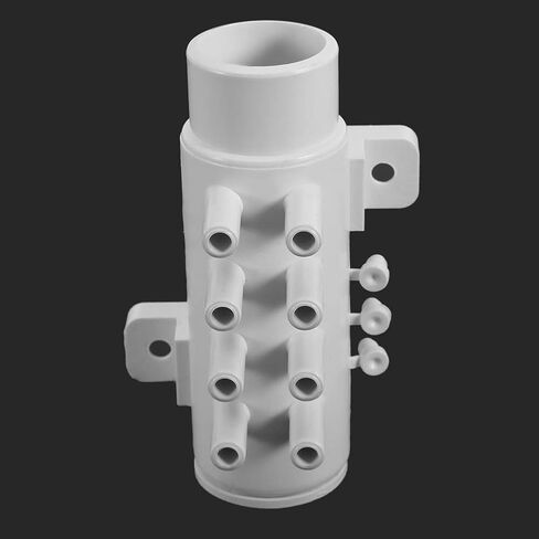 Pssopp 8 منفذ سباكة مشعب PVC فاصل مياه 11.2 × 6 × 5.5 سم مع 3 مقابس 35 مم موصل 5 مم منافذ للسبا حوض استحمام ساخن تدليك حوض الاستحمام حمام السباحة ملحقات السباكة in Kuwait