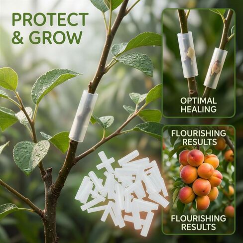 200 Pcs Silicone Grafting Sleeves, Flexible Plant Protection Tube for Branches, Fruit Tree Repair Tool, Promoting Recovery, High Success Rate in Saudi Arabia