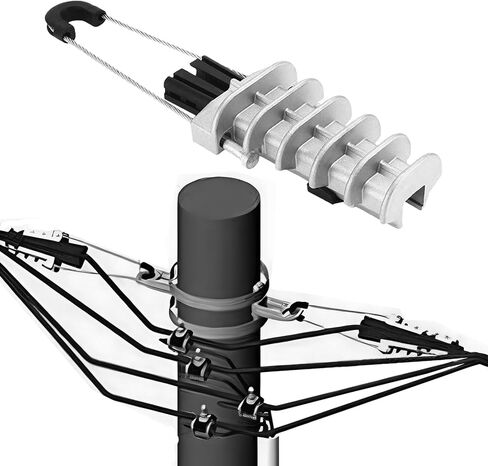 Cable clamps, fiber optic line clamps, rubber pad insulated clamp, wire supports, suitable for power towers, utility poles, and tunnels. (Cable passage hole 9.4-11mm) in Kuwait