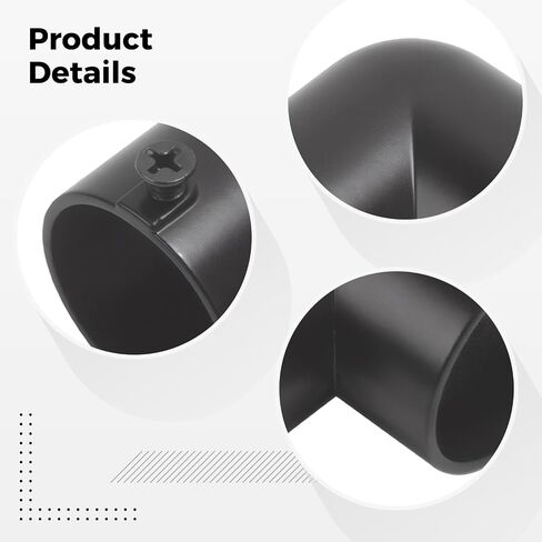 2 Pcs Black Stainless Steel Elbow Pipe Fitting, 90 Degree Corner Curtain Rod Connector, 1.3 In Round Tube Connector, Clothes Rack Shelf, 1.4 X 1.4 X 0.6 In in Kuwait