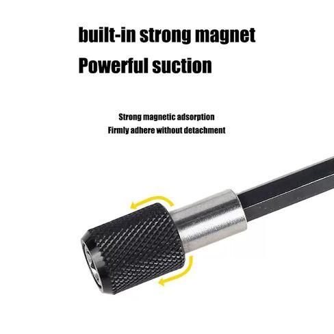 3 Pieces Magnetic Bit Holder Extension Kit, Quick Change Universal Impact Drill Adapter for Home DIY Projects ﻿ (Black) in Kuwait