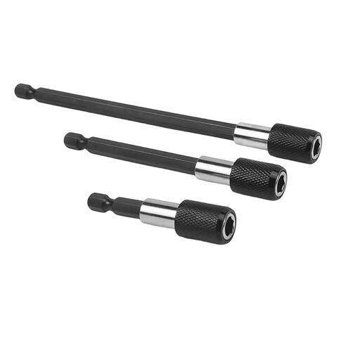 3 Pieces Magnetic Bit Holder Extension Kit, Quick Change Universal Impact Drill Adapter for Home DIY Projects ﻿ (Black) in Kuwait