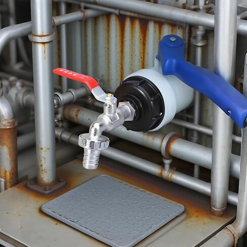 مجموعة محول خزان IBC، محول S60X6 IBC مع صنبور نحاسي، تركيب خرطوم 1/2 بوصة، حنفية سبيكة، غطاء مركزي 6 نقاط، لخزان المياه، تركيب برميل طن، 5.5 بوصة / 140 مم in Kuwait