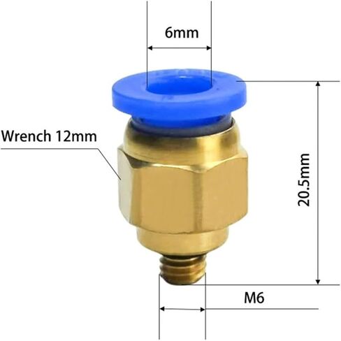100pcs PC6-M6 6mm To M6 Pneumatic Connectors Male Straight One-Touch Fittings in Kuwait