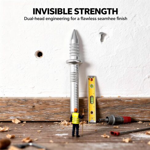 200 Pcs Skirting Board Nails, Double-Headed Thread Seamless Fasteners, 1.1 in Invisible Baseboard Wall Pins, Cold-Rolled Steel Dual-Head Expansion Screw Pins with 2 Installation Sleeves in Kuwait
