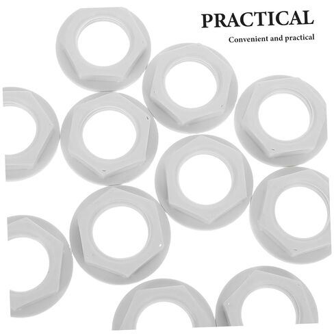 10pcs Plastic Float Valve Fixing Nut for Cistern and Float Valve, 1 Inch Pp Threaded Lock Nut with Universal Fitment and Leak Prevention, Suitable for Home and Industrial Use in Kuwait