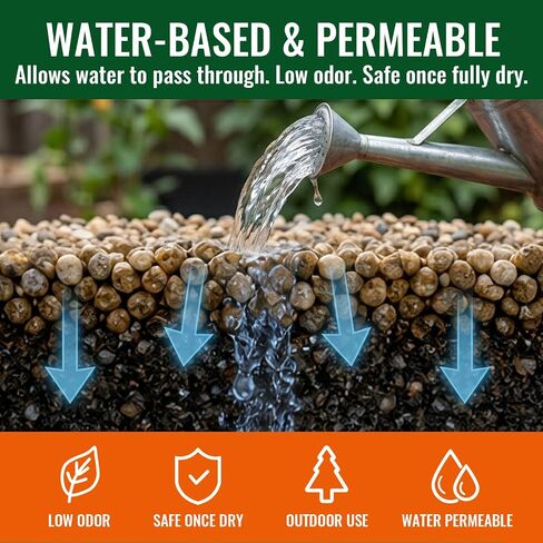 YKF Gravel Glue Kit with Electric Sprayer, 1 Gallon Rock Glue & Gravel Binder for Pea Gravel, Crushed Stone, Decorative Pebbles, Landscape Garden Borders, Patio Edges, Blue Tint Tracker in Kuwait