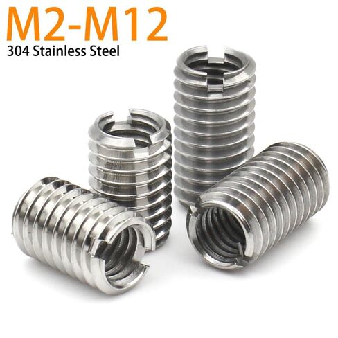10pcs Stainless Steel Self-Tapping Thread Insert Nuts, M2-M12 Rivet Nut Adapter Sleeve Converter(25mmxM8xM12) in Kuwait