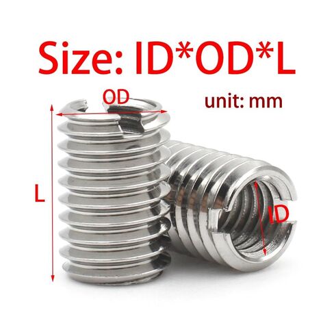 10pcs Stainless Steel Self-Tapping Thread Insert Nuts, M2-M12 Rivet Nut Adapter Sleeve Converter(25mmxM8xM12) in Kuwait