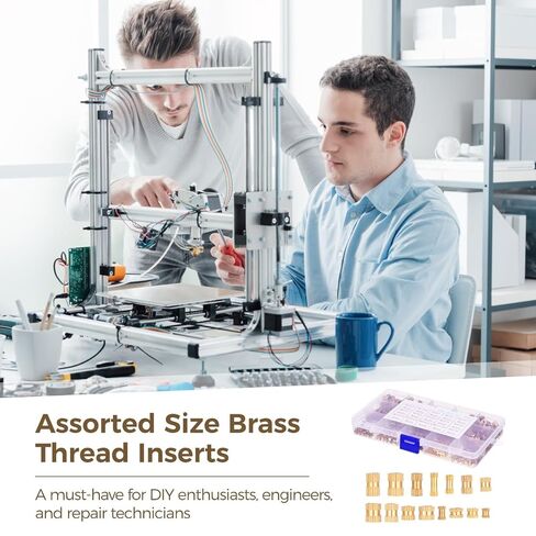 420 PCS Threaded Inserts, M2 M3 M4 M5 Metric Brass Thread Insert Assortment Kit, Heat Set Slotted Nuts for Electronics, Machinery, 3D Printing Projects in Kuwait