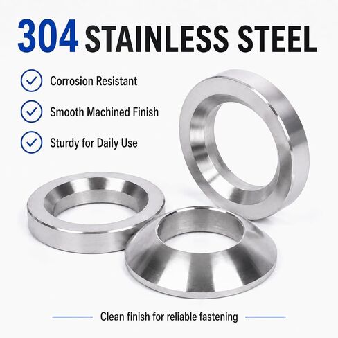 M8 Countersunk Washers, 304 Stainless Steel, 10 Pcs | M8 Size; 304 Stainless Steel; 10 Pcs; Countersunk Design; Smooth Finish; Hardware Use in Kuwait