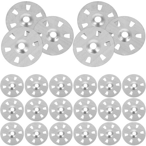 Homoyoyo 200pcs Foam Insulation Board Washers for Small or Large Insulation Projects, Zinc Alloy Material, Silver Color, Lightweight and Easy Installation Fastener Washers in Kuwait