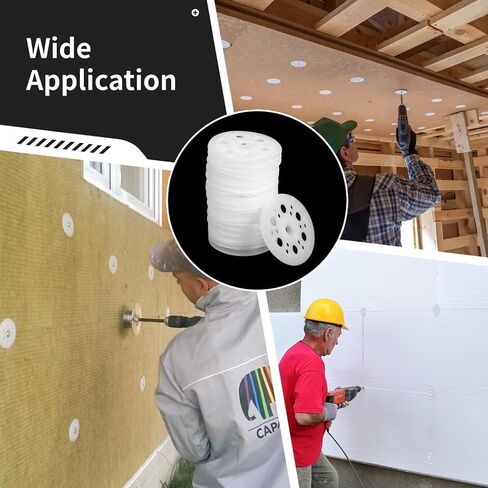 500 Pcs 1.81" Plastic Washers, Polypropylene Load Spreading Fasteners for Rigid Foam Insulation Panels, Flat Foam Board Support for Screws in Kuwait