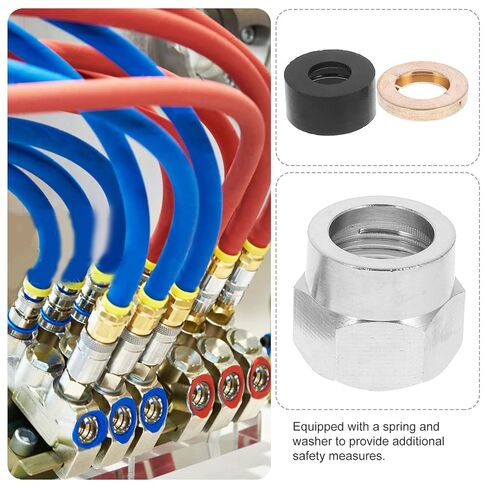 Toddmomy Gas Flare Nut Connector Kit and Convenient Installation for Reliable Connection 5pcs G1/2 Stainless Steel Tube Fitting with Copper Spring Clip and Rubber Washer in Kuwait