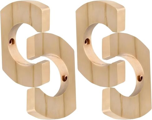 4 Pcs Kayak Paddle Holder Set, Clear Varnish Solid Pine Paddle Storage Rack, U Shape Wall Mount Canoe Paddle Holder, Universal Paddleboard Rack for Wall with Screws in Kuwait
