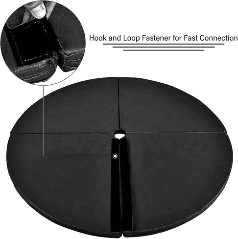 Folding Pole Dance Crash Mat, Round Safety Pad with EPE Foam, PU Leather, Portable with Handles, Black, for Beginners 3cm in Kuwait