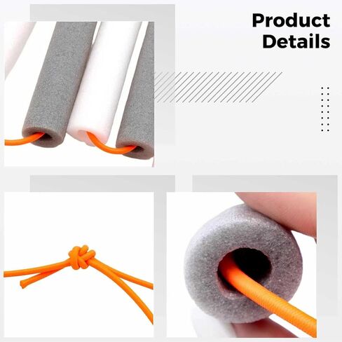 2 Sets Elastic Crossbar, 82.7 in / 210 cm Bungee Crossbar for Beginner High Jump Training, Lightweight Jump Bands with Foam Roller, Multicolor in Kuwait