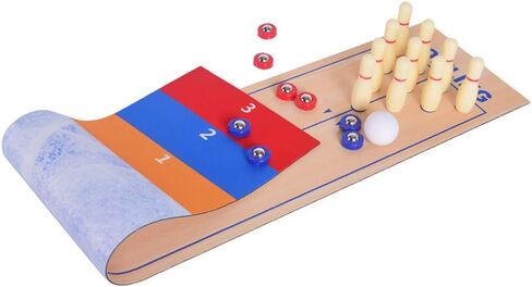 3 in 1 Bowling Shuffleboard SetTable Curling Game with Smooth 91x20cm Carpet Mat for Family Home Party Adult Kid Gift in Kuwait